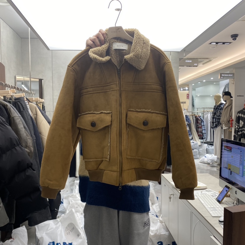 COMMON-男裝直郵韓國代購女裝新品休閑24秋冬夾克羊毛麂皮OHNIW-男裝夾克