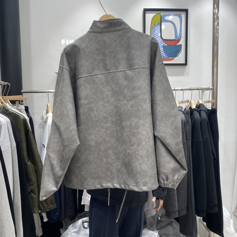 FINE韓國直郵東大門代購女裝新品24秋冬熱賣職業夾克皮革FINE-男裝夾克