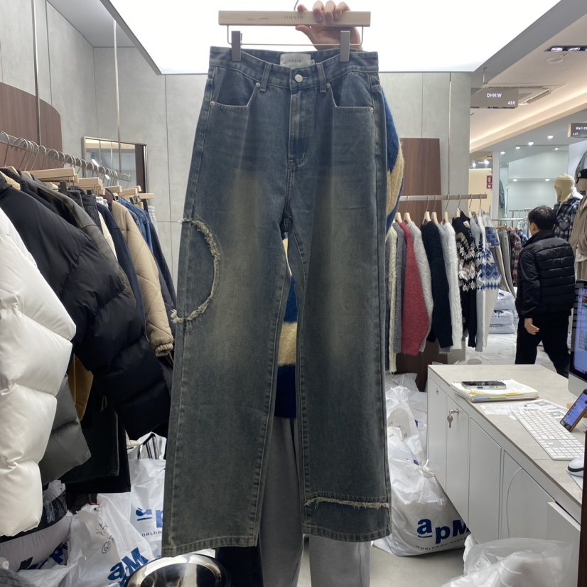 COMMON-男裝韓國直郵女裝新品時尚休閑推薦熱賣24秋冬牛仔褲OHNIW-男裝牛仔褲圖色2
