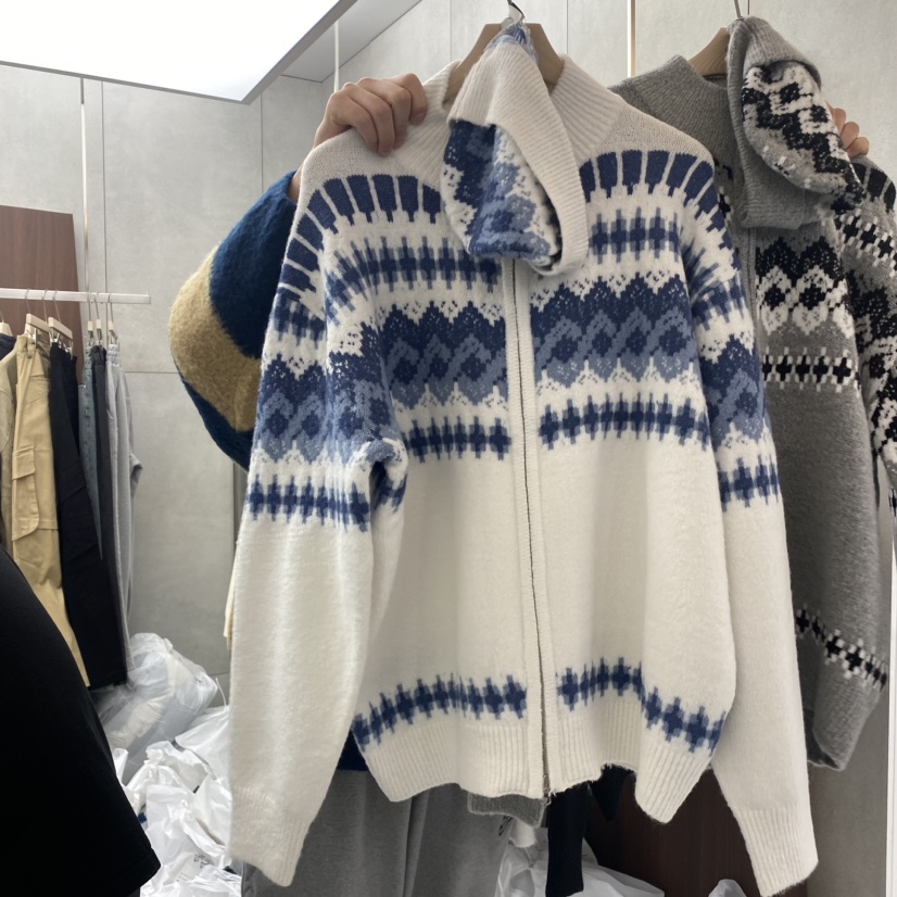 COMMON-男裝韓國直郵東大門代購女裝新款時尚推薦針織衫拉鏈OHNIW-男裝針織衫