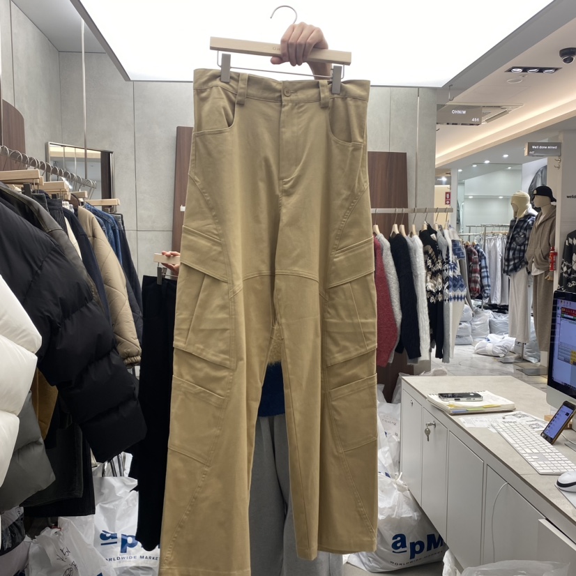 COMMON-男裝韓國直郵女裝新款職業休閑時尚24秋冬休閑褲工裝褲OHNIW-男裝休閑褲