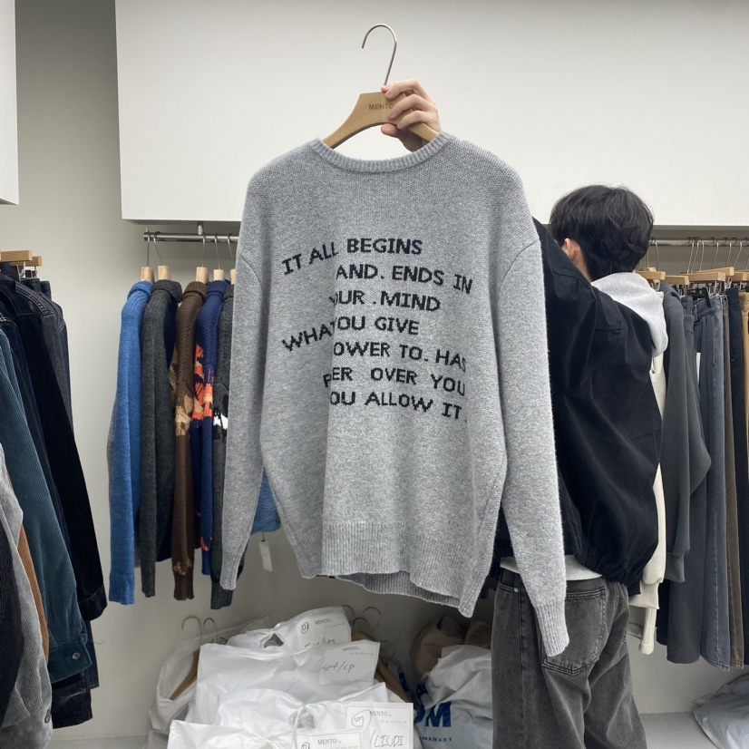 MENTO-男裝直郵韓國代購女裝新款人氣推薦24秋冬休閑針織衫MENTO針織衫