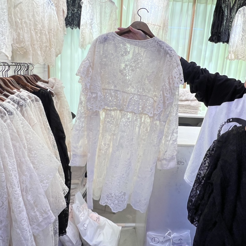 VIVI MARKET韓國直郵東大門實拍女裝新品24秋冬襯衫蕾絲衫VIVI MARKET襯衫/蕾絲衫