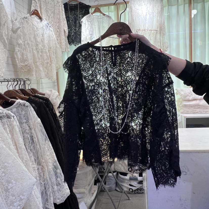 VIVI MARKET直郵韓國代購女裝新品休閑24秋冬襯衫蕾絲衫VIVI MARKET襯衫/蕾絲衫圖色2