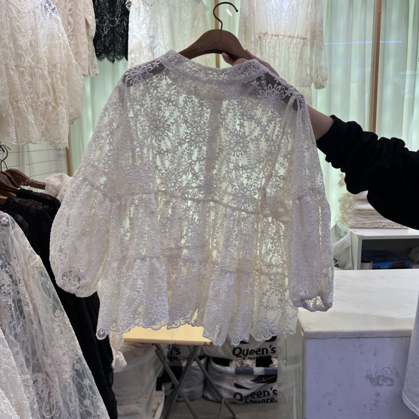 VIVI MARKET韓國直郵東大門實拍女裝新款休閑人氣襯衫蕾絲衫VIVI MARKET襯衫/蕾絲衫