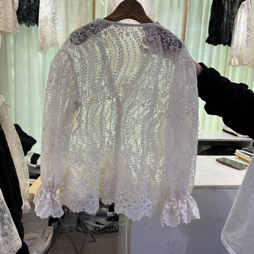 VIVI MARKET韓國直郵女裝新品休閑職業24秋冬襯衫蕾絲衫VIVI MARKET襯衫/蕾絲衫