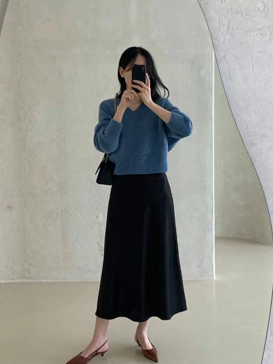 MOR___韓國直郵東大門代購女裝新品真品職業24秋冬人氣長裙MOR___長裙
