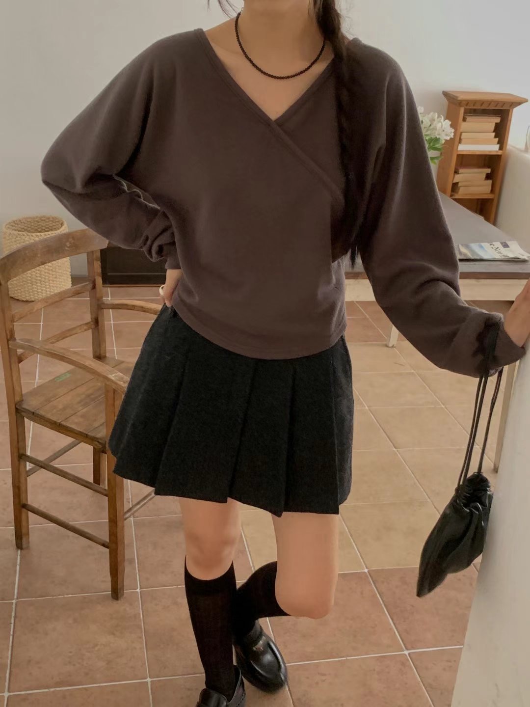 FOLLOW B韓國直郵東大門代購女裝新款人氣熱賣長袖T恤拉絨FOLLOW B-2件起訂長袖T恤圖色3