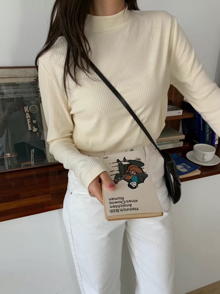 MERRYPN韓國直郵東大門實拍女裝新品推薦職業人氣休閑長袖T恤LENEUF長袖T恤圖色2