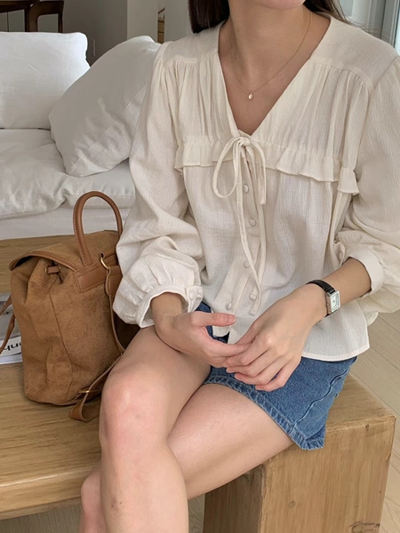 ATTHISMOMENT直郵韓國代購女裝新款人氣推薦熱賣襯衫蕾絲衫LEESA襯衫/蕾絲衫