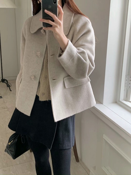 ATTHISMOMENT韓國直郵女裝新品推薦時尚熱賣休閑職業短款大衣LEESA短款大衣