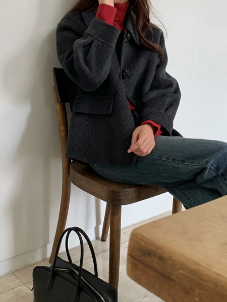 ATTHISMOMENT韓國直郵女裝新品推薦時尚熱賣休閑職業短款大衣LEESA短款大衣