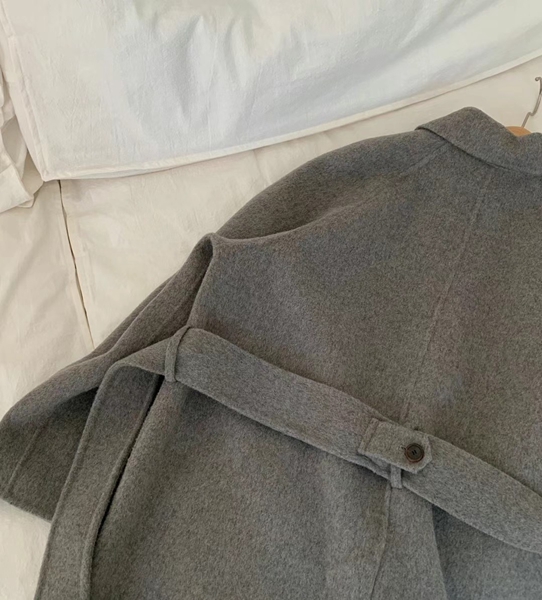 MERRYPN韓國直郵東大門代購女裝新品職業熱賣中長款大衣含腰帶LENEUF中長款大衣