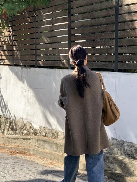 MERRYPN韓國直郵女裝新款人氣職業真品24秋冬熱賣中長款大衣LENEUF中長款大衣