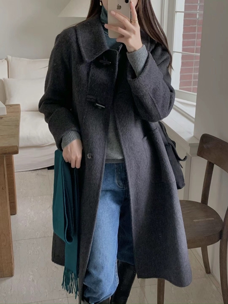 ATTHISMOMENT直郵韓國代購女裝新款職業人氣推薦中長款大衣LEESA中長款大衣