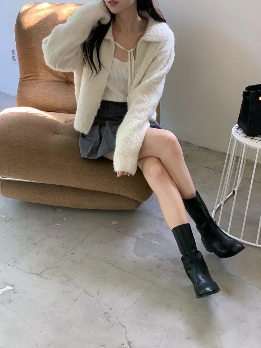 WHYNOT韓國直郵東大門代購女裝新款真品針織衫不含內搭拉鏈WHYNOT針織衫