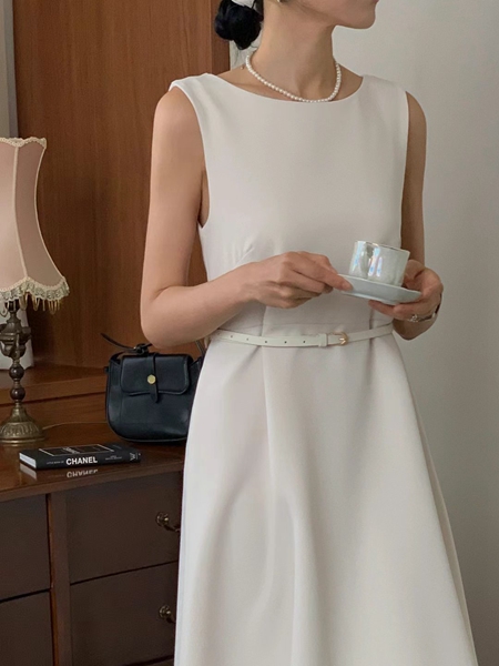 IVORY直郵韓國代購女裝新品休閑職業真品推薦時尚連衣裙含腰帶IVORY連衣裙