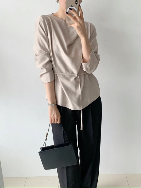 ATTHISMOMENT韓國直郵女裝新品休閑人氣24秋冬襯衫蕾絲衫LEESA襯衫/蕾絲衫
