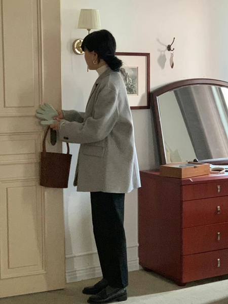 IVORY直郵韓國代購女裝新品時尚真品熱賣24秋冬人氣職業夾克IVORY夾克