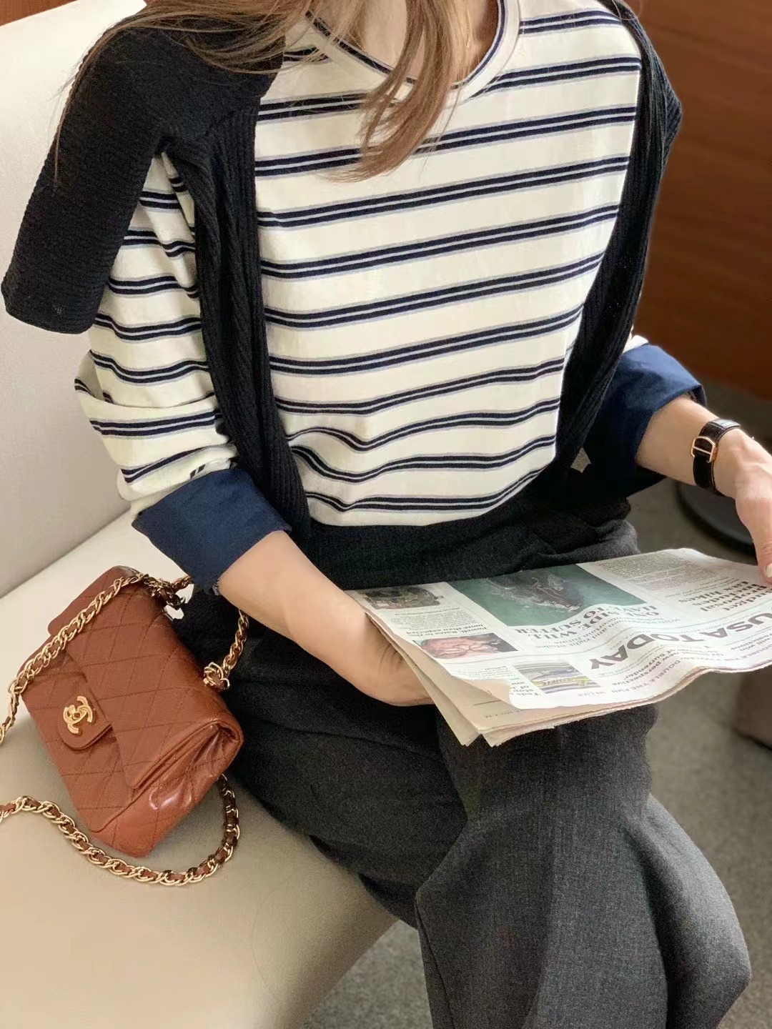 ELMU直郵韓國代購女裝新款休閑真品推薦職業時尚熱賣長袖T恤howdy長袖T恤