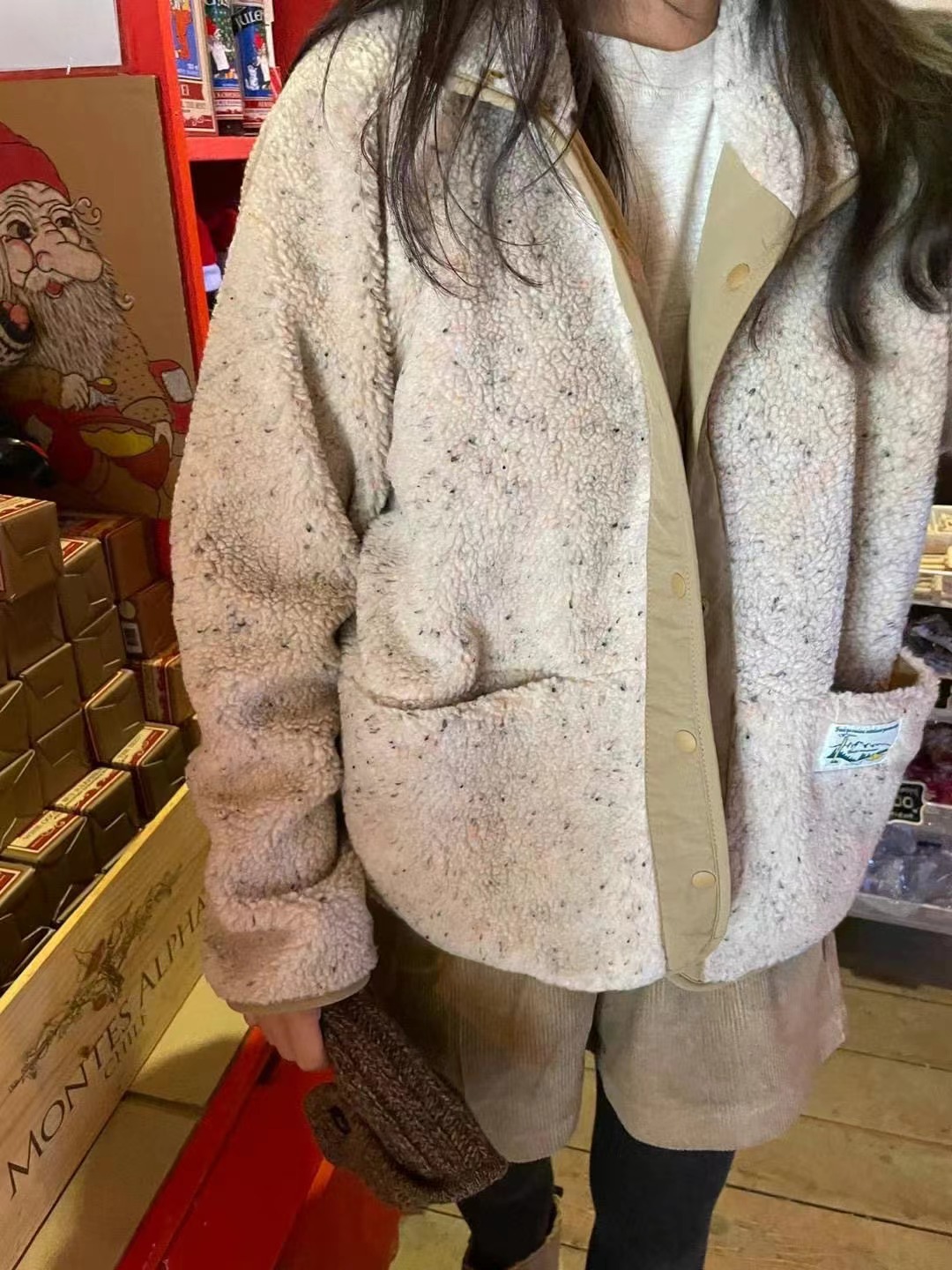 4PI直郵韓國代購女裝新品真品休閑職業24秋冬短款大衣兩面可穿4PI短款大衣