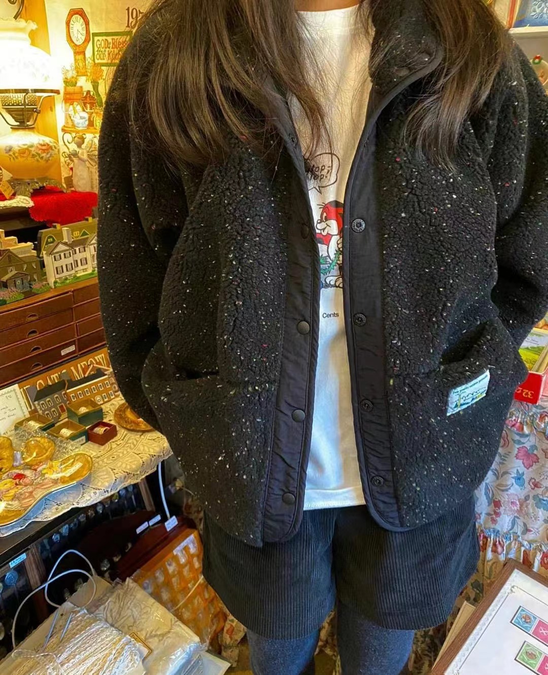 4PI直郵韓國代購女裝新品真品休閑職業24秋冬短款大衣兩面可穿4PI短款大衣圖色3