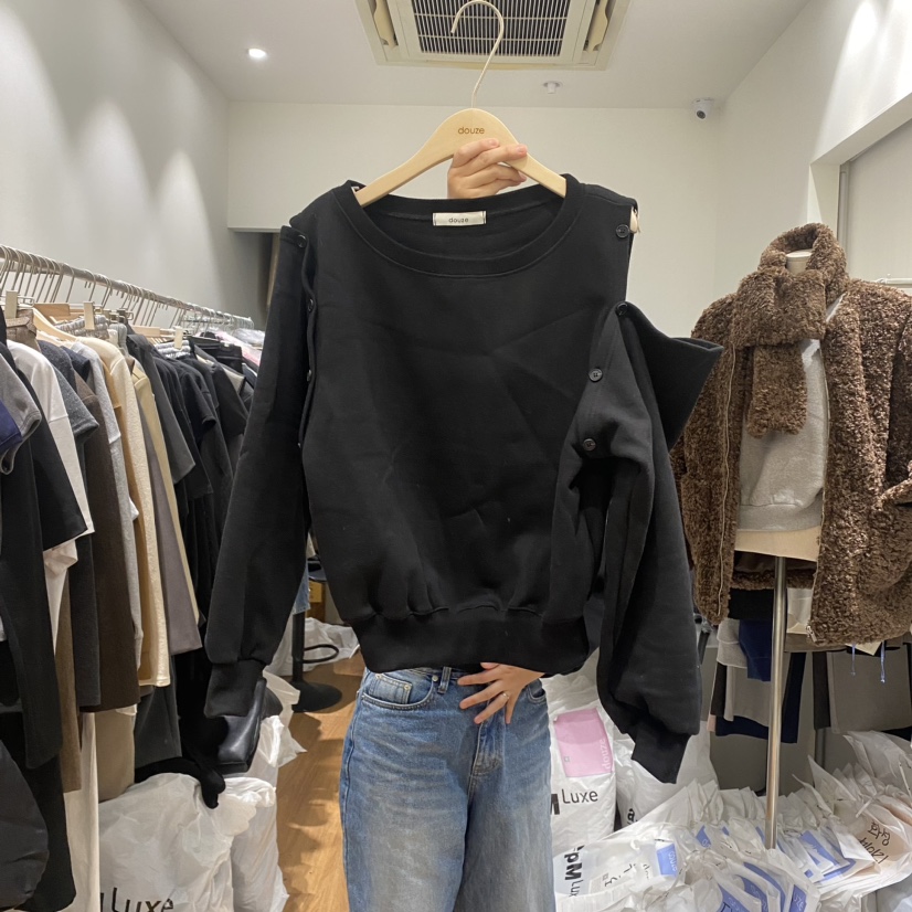 DOUZE韓國直郵女裝新品人氣職業熱賣24秋冬時尚休閑衛衣加絨DOUZE衛衣圖色2