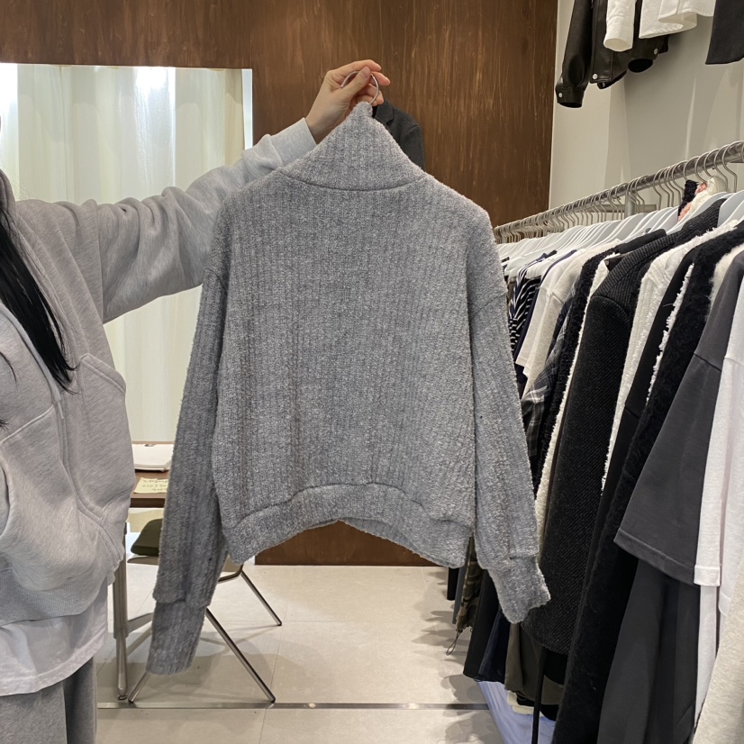 BUCKLE直郵韓國代購女裝新品熱賣休閑真品針織衫羊毛高領開衫BUCKLE針織衫