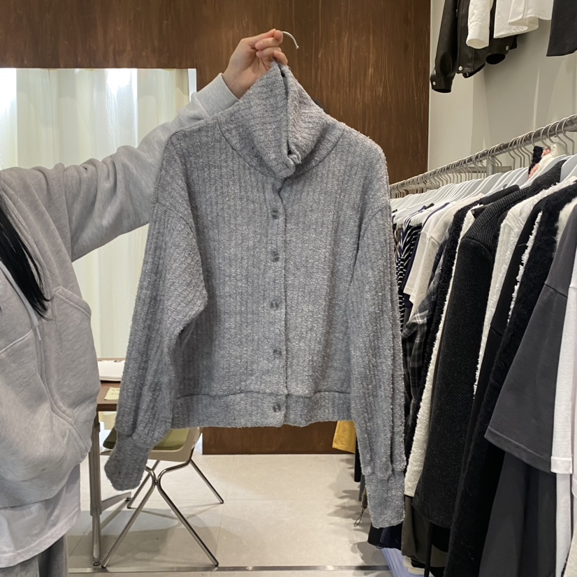 BUCKLE直郵韓國代購女裝新品熱賣休閑真品針織衫羊毛高領開衫BUCKLE針織衫
