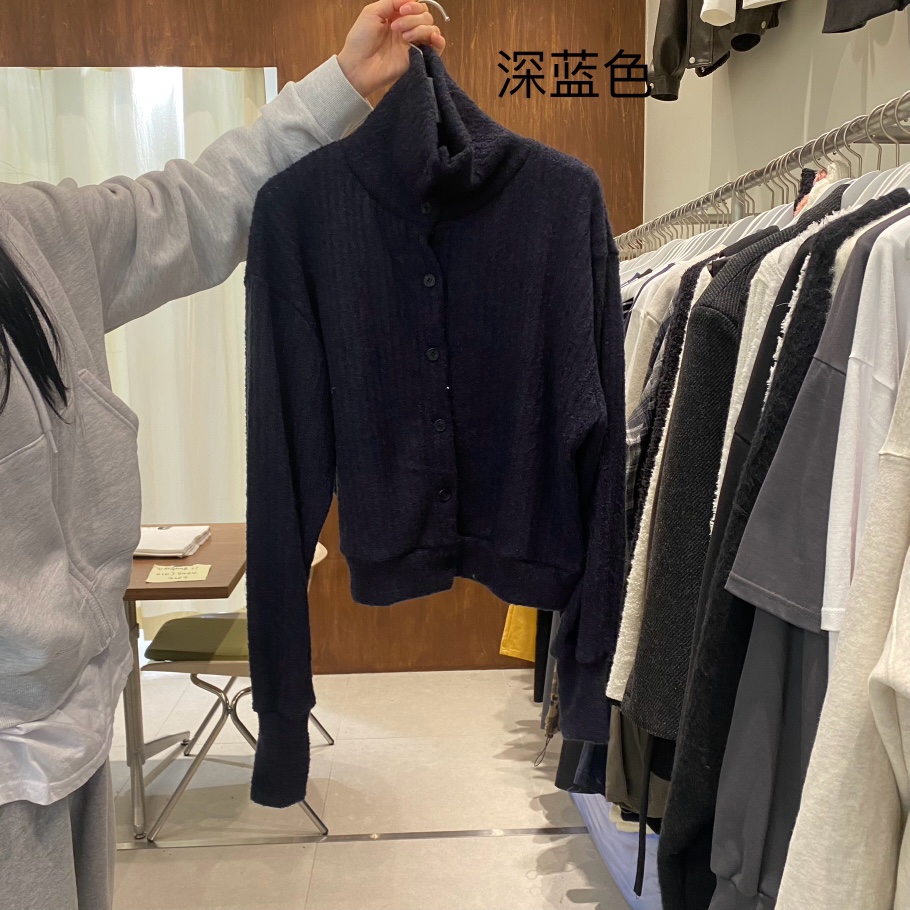 BUCKLE直郵韓國代購女裝新品熱賣休閑真品針織衫羊毛高領開衫BUCKLE針織衫圖色2