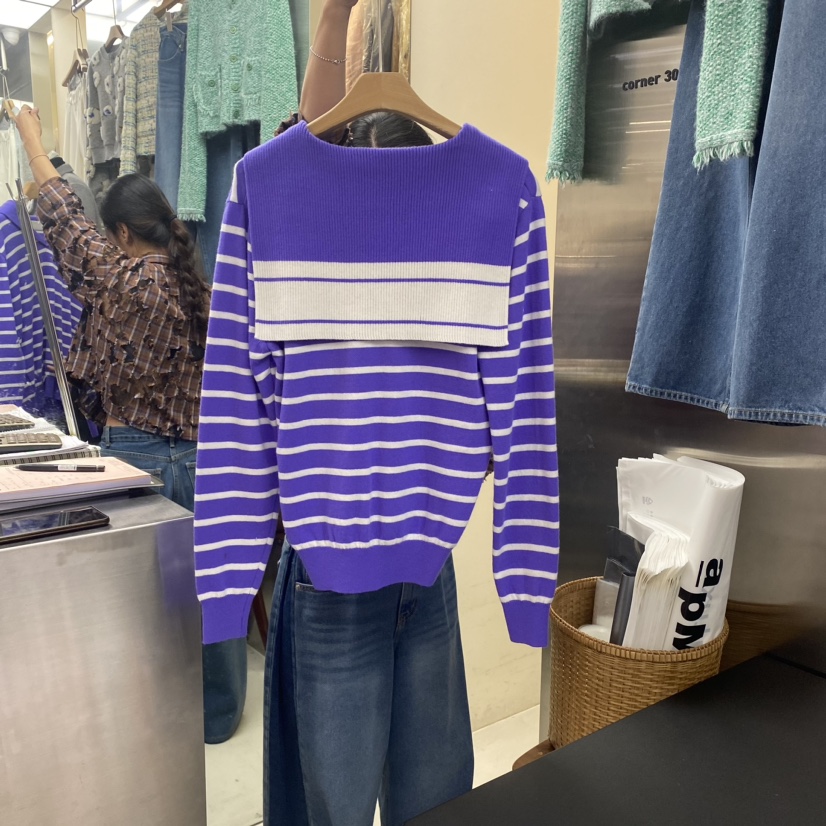 Corner韓國直郵東大門代購女裝新品職業24秋冬休閑長袖T恤CORNER.302長袖T恤