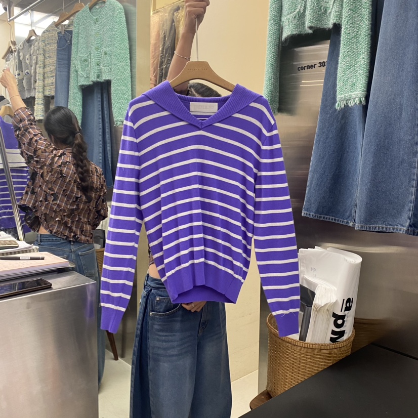 Corner韓國直郵東大門代購女裝新品職業24秋冬休閑長袖T恤CORNER.302長袖T恤圖色1