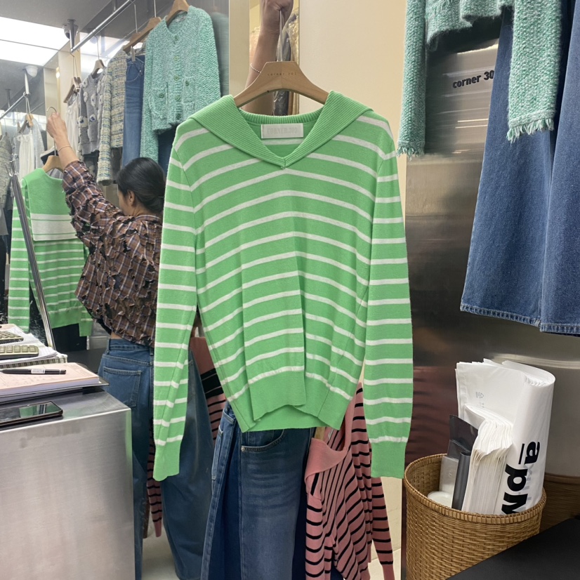 Corner韓國直郵東大門代購女裝新品職業24秋冬休閑長袖T恤CORNER.302長袖T恤圖色2