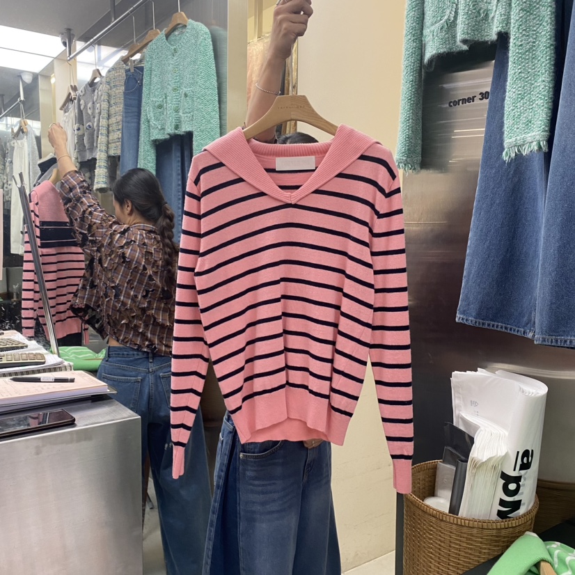 Corner韓國直郵東大門代購女裝新品職業24秋冬休閑長袖T恤CORNER.302長袖T恤圖色3