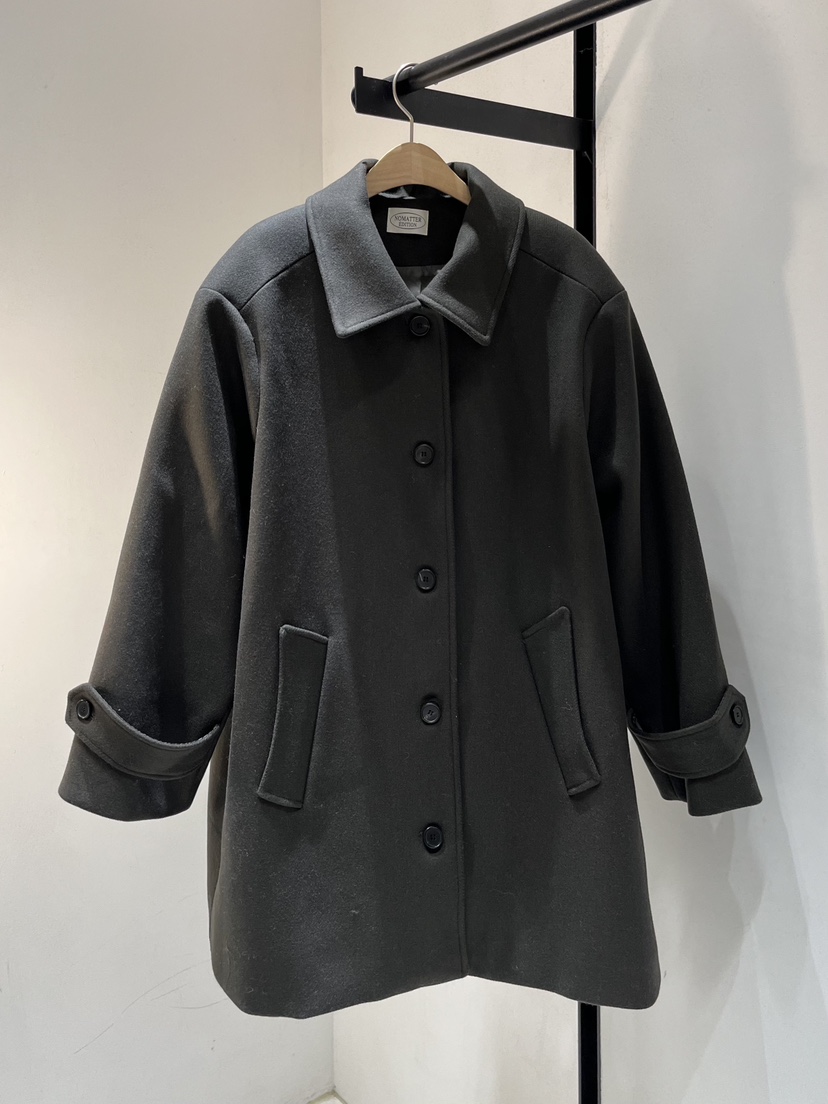 NOMATTER EDITION韓國直郵東大門代購女裝新品時尚中長款大衣羊毛NOMATTER EDITION(品牌名容易遭投訴請注意)中長款大衣
