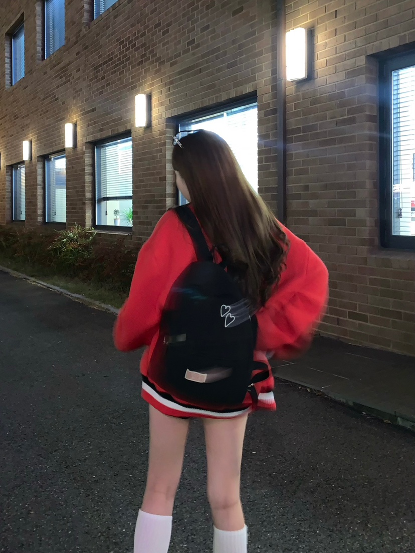 TOLL韓國直郵女士新款人氣休閑推薦熱賣24秋夏雙肩背包心形絎縫TOLL雙肩背包