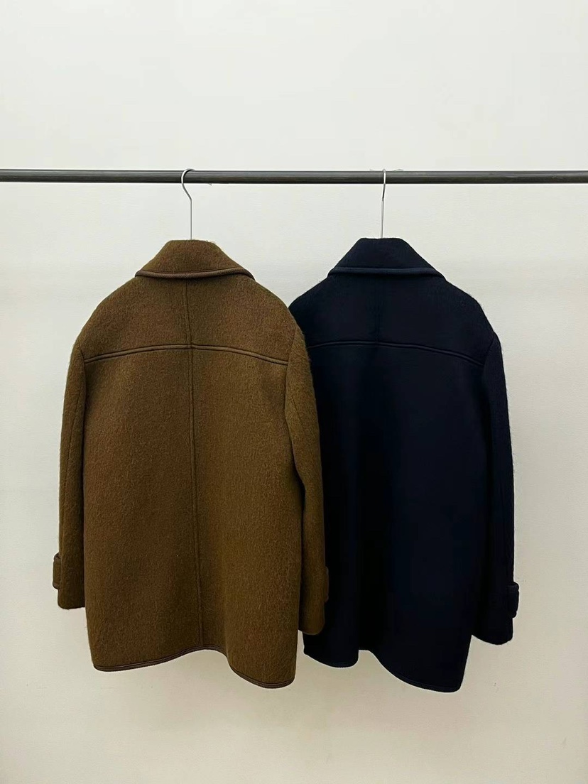 OURS東大門代購女士新品職業時尚人氣24秋夏短款大衣羊駝毛復古OURS短款大衣