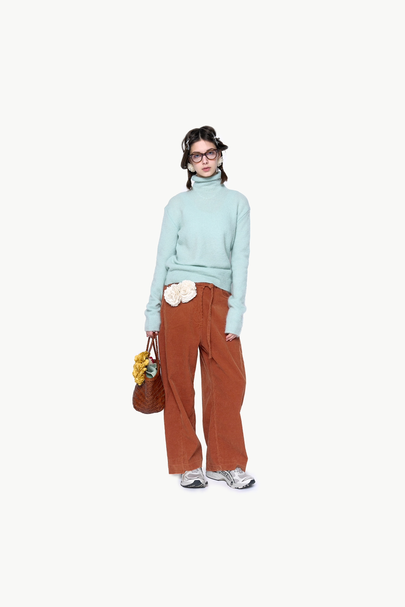 POLAROMO東大門實拍女裝新品時尚熱賣職業24秋夏休閑褲燈心絨POLAROMO休閑褲