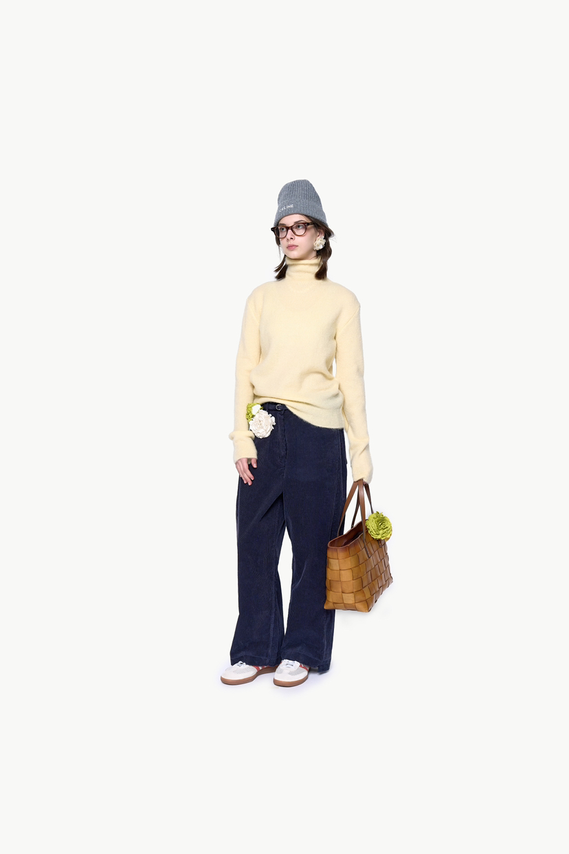 POLAROMO東大門實拍女裝新品時尚熱賣職業24秋夏休閑褲燈心絨POLAROMO休閑褲