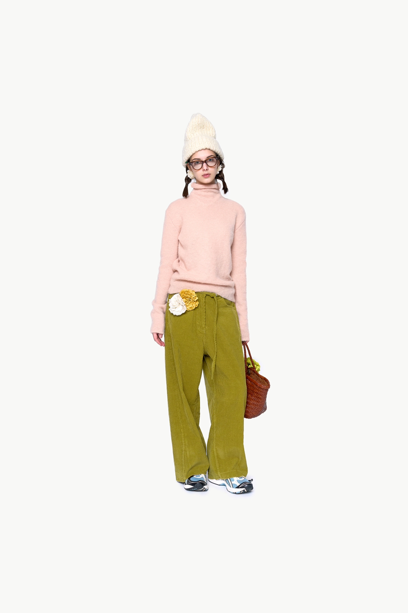 POLAROMO東大門實拍女裝新品時尚熱賣職業24秋夏休閑褲燈心絨POLAROMO休閑褲