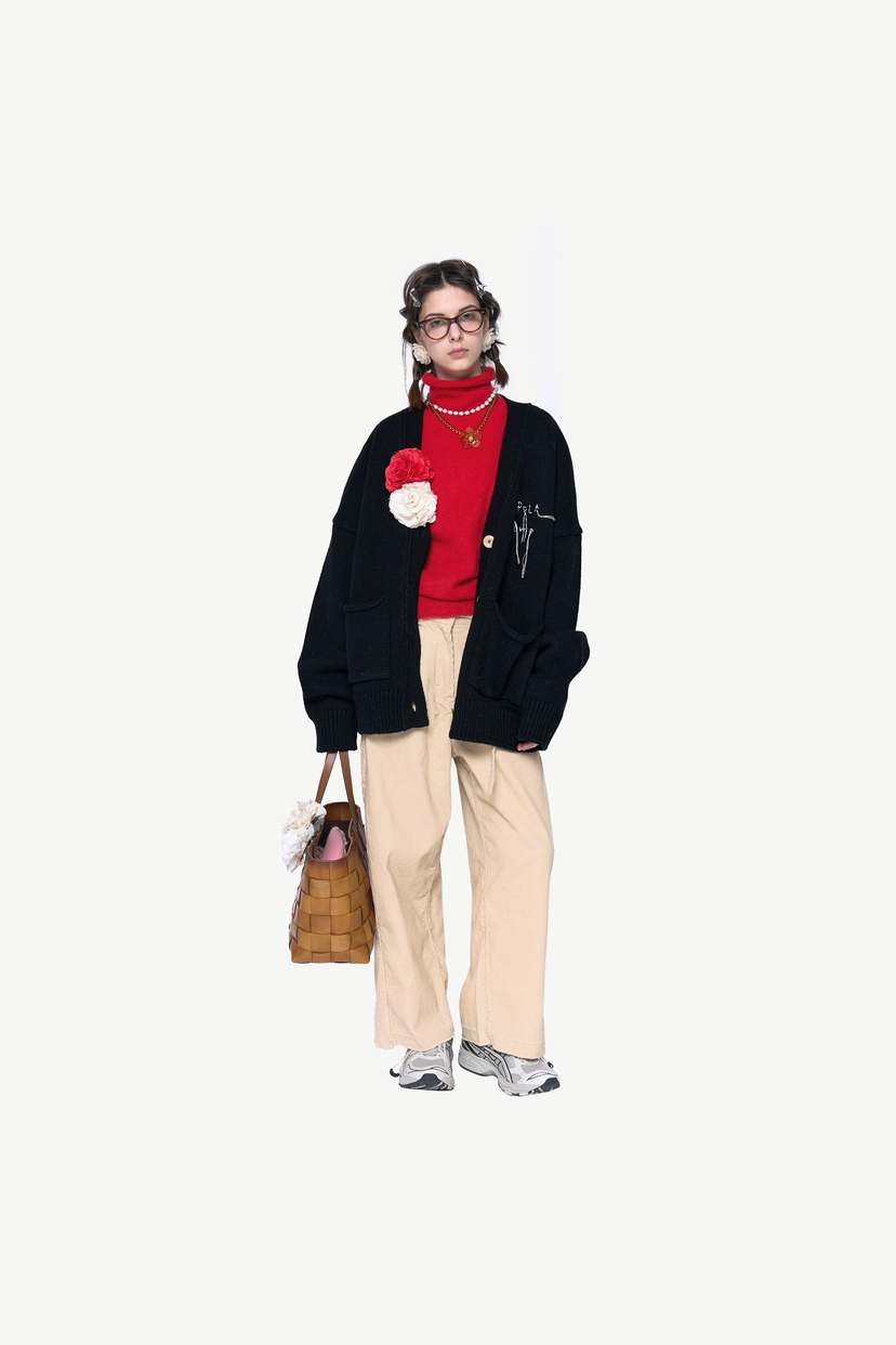 POLAROMO東大門實拍女裝新品時尚熱賣職業24秋夏休閑褲燈心絨POLAROMO休閑褲