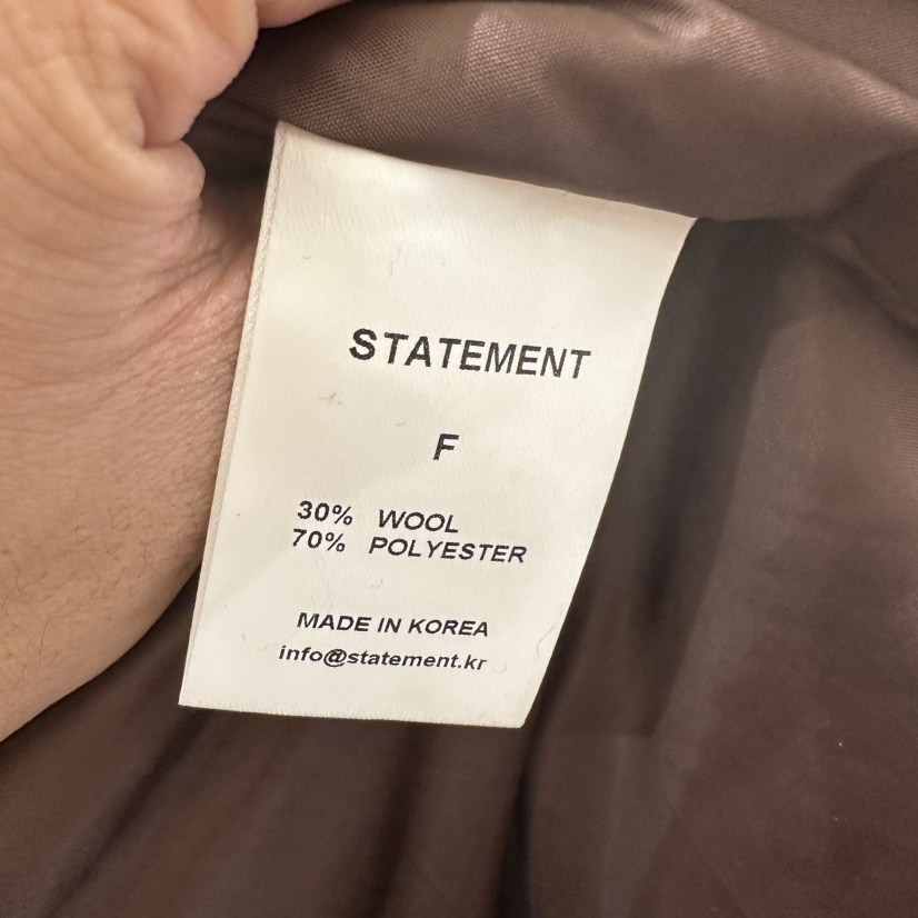 Statement韓國直郵女裝新品24秋夏時尚熱賣真品職業短款大衣STATEMENT短款大衣