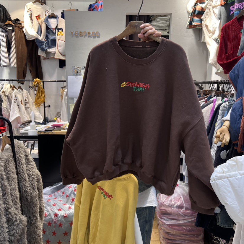 YESFREE韓國直郵女士新品推薦熱賣24秋夏時尚人氣衛衣加絨YESFREE衛衣圖色2