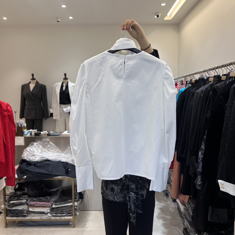 inno韓國直郵女裝新品24秋夏真品時尚推薦襯衫蕾絲衫含脖帶INNO襯衫/蕾絲衫