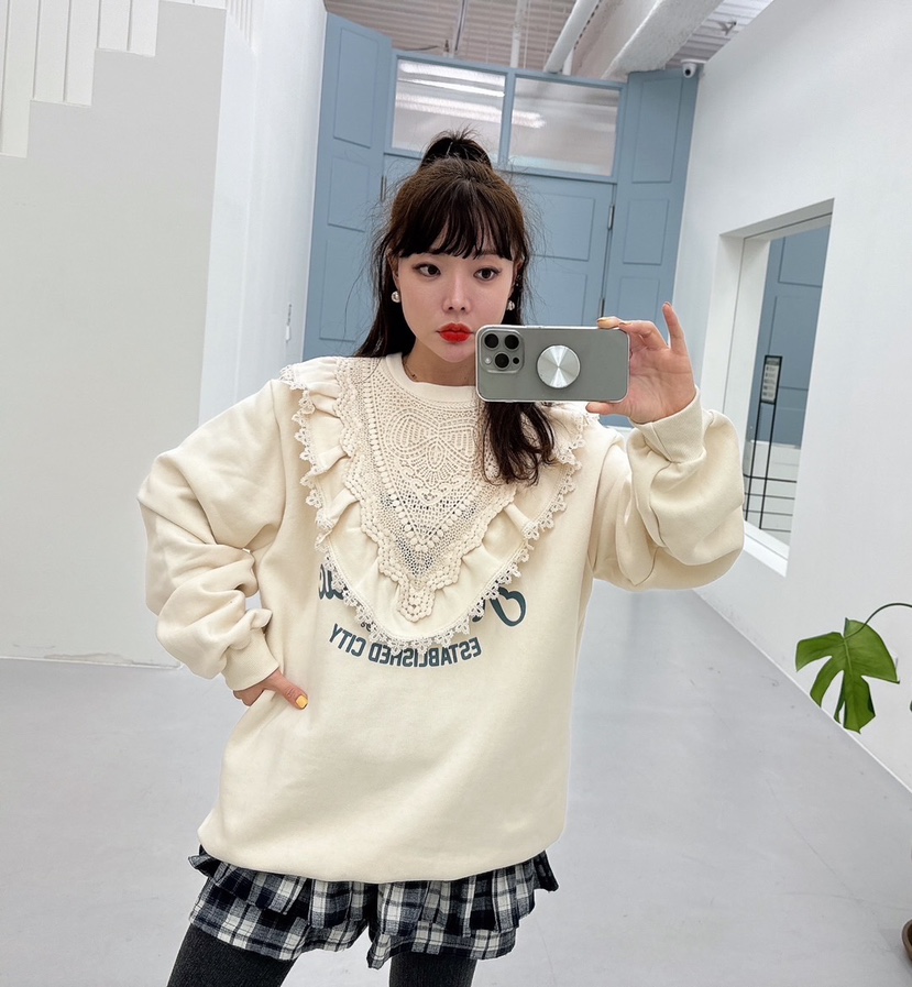 LOVABLE韓國直郵女裝新款時尚24秋夏職業人氣衛衣加絨拉絲LOVABLE衛衣