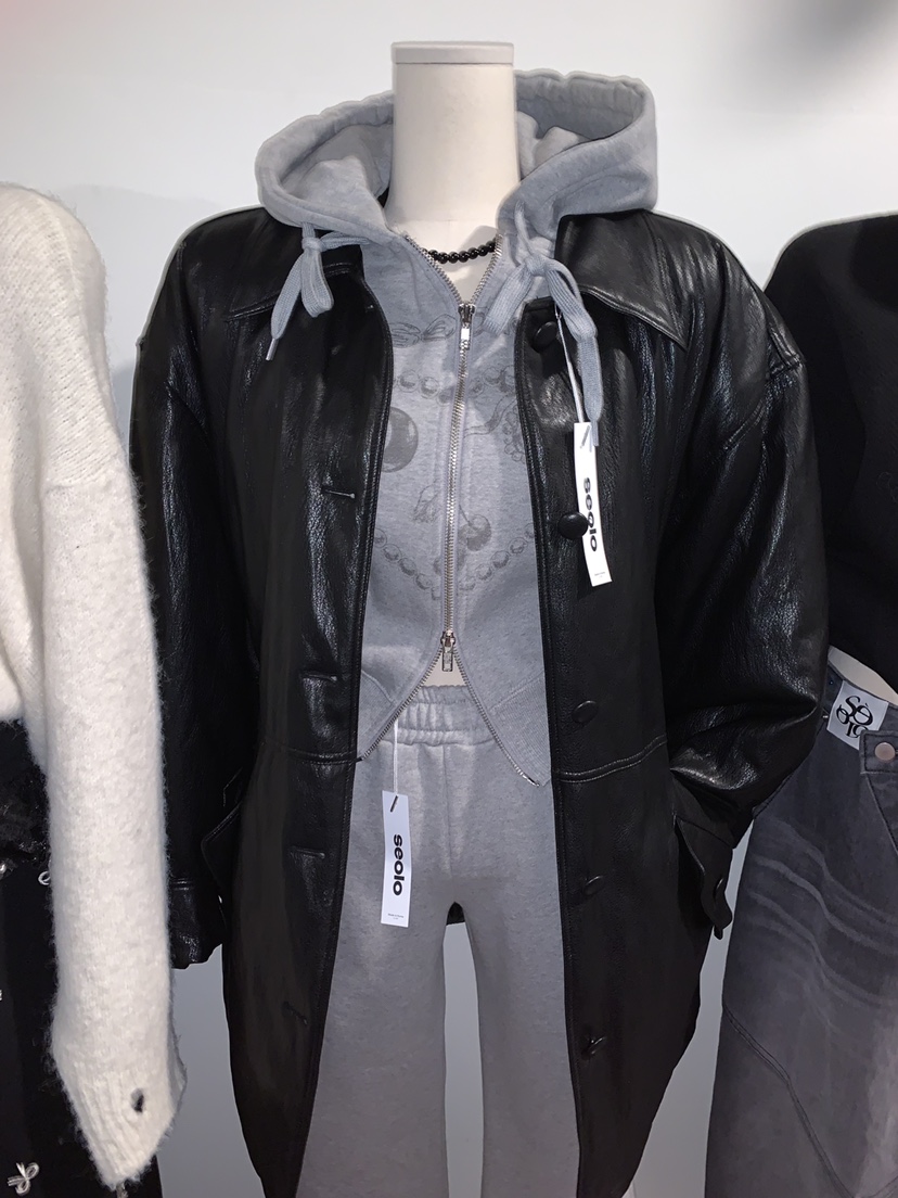 Seolo seoul韓國直郵女士新品時尚職業熱賣休閑真品外套皮革Seolo seoul外套