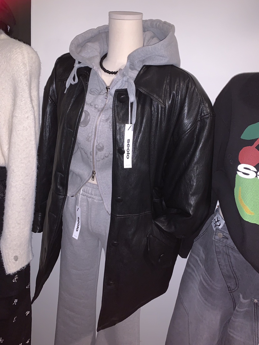 Seolo seoul韓國直郵女士新品時尚職業熱賣休閑真品外套皮革Seolo seoul外套
