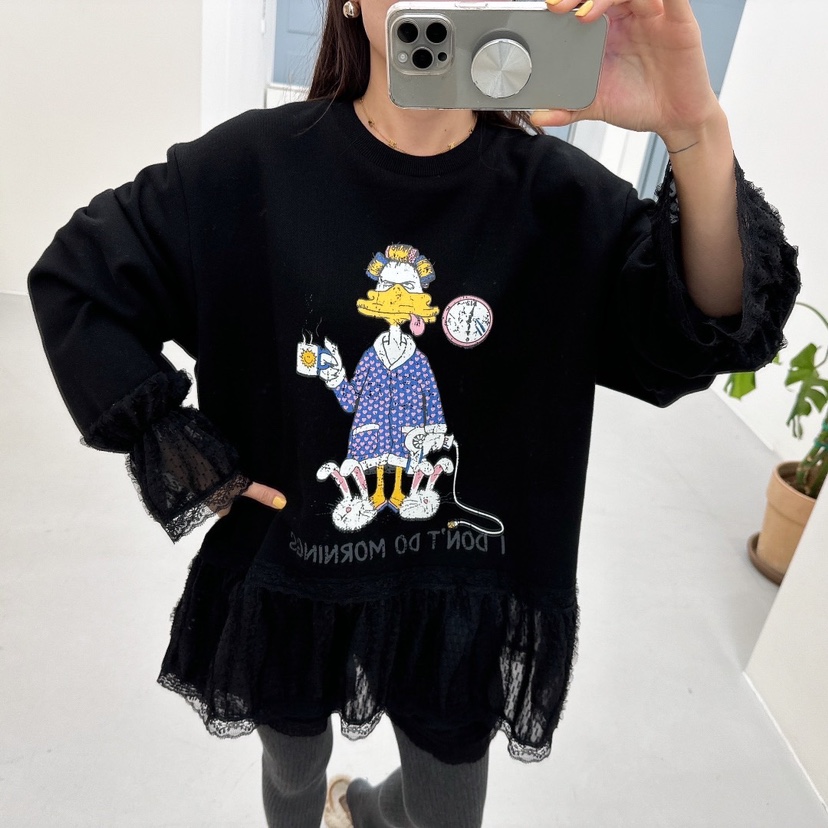 LOVABLE韓國直郵女裝新款真品24秋夏休閑推薦衛衣加絨拉絲LOVABLE衛衣