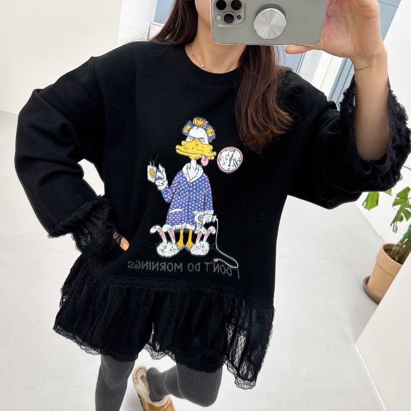 LOVABLE韓國直郵女裝新款真品24秋夏休閑推薦衛衣加絨拉絲LOVABLE衛衣