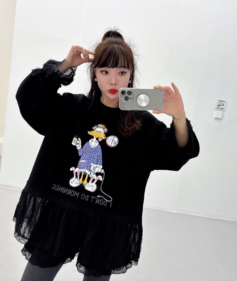 LOVABLE韓國直郵女裝新款真品24秋夏休閑推薦衛衣加絨拉絲LOVABLE衛衣